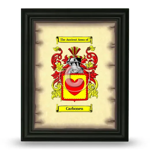 Carboneu Coat of Arms Framed - Black