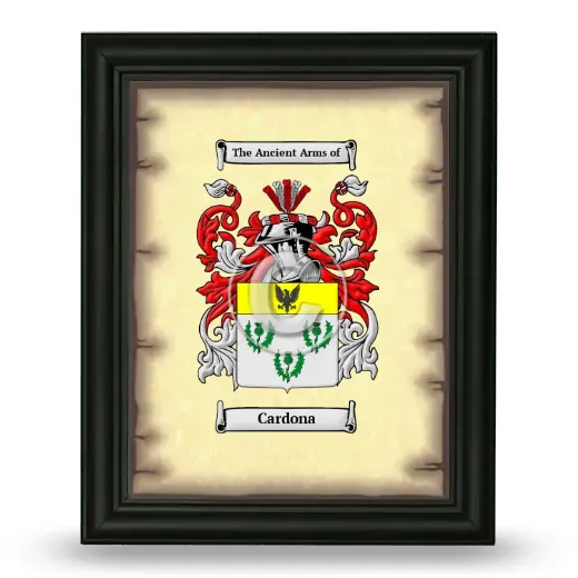 Cardona Coat of Arms Framed - Black