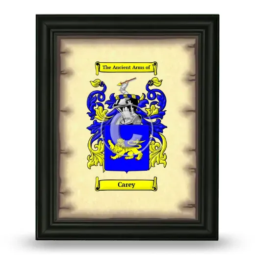 Carey Coat of Arms Framed - Black