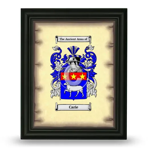 Carie Coat of Arms Framed - Black