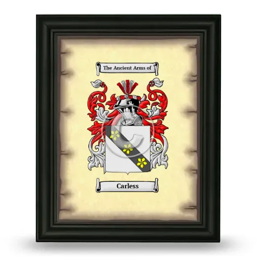 Carless Coat of Arms Framed - Black
