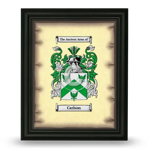 Carlson Coat of Arms Framed - Black
