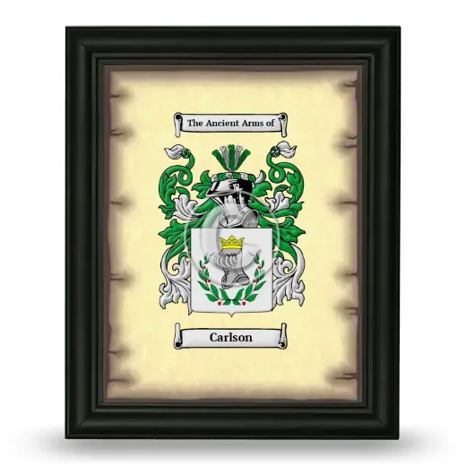 Carlson Coat of Arms Framed - Black