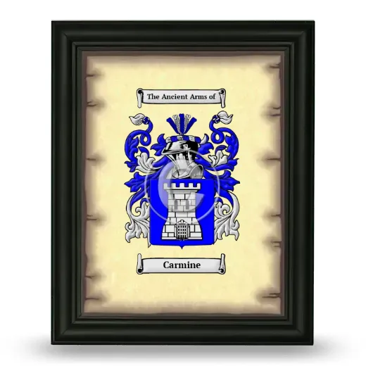 Carmine Coat of Arms Framed - Black