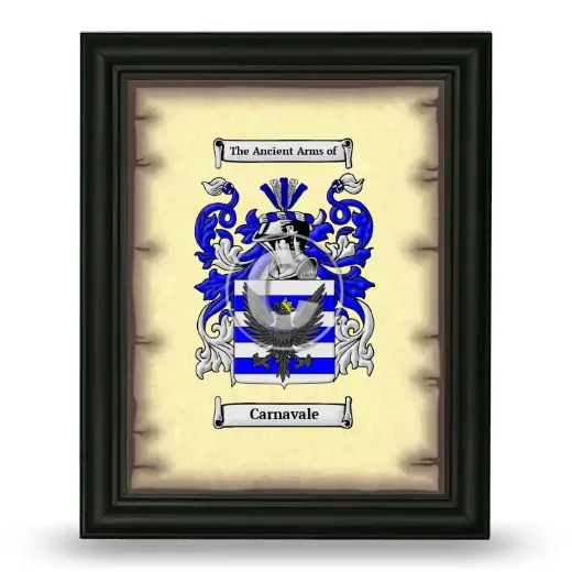 Carnavale Coat of Arms Framed - Black