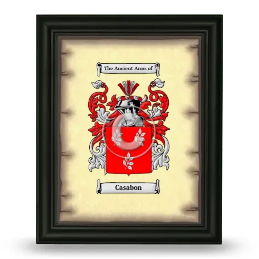 Casabon Coat of Arms Framed - Black