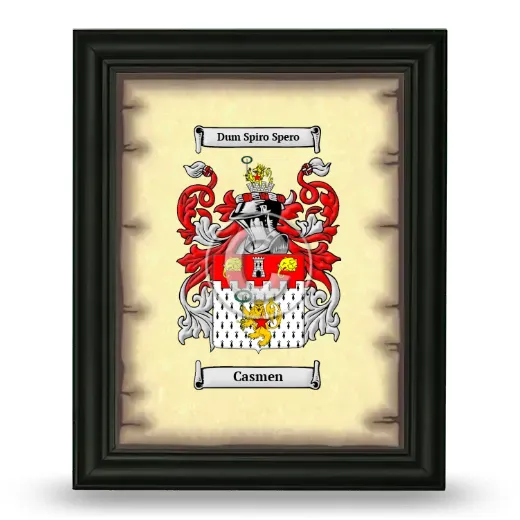 Casmen Coat of Arms Framed - Black