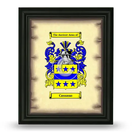 Cassano Coat of Arms Framed - Black