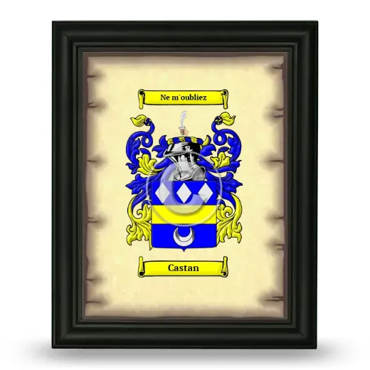 Castan Coat of Arms Framed - Black