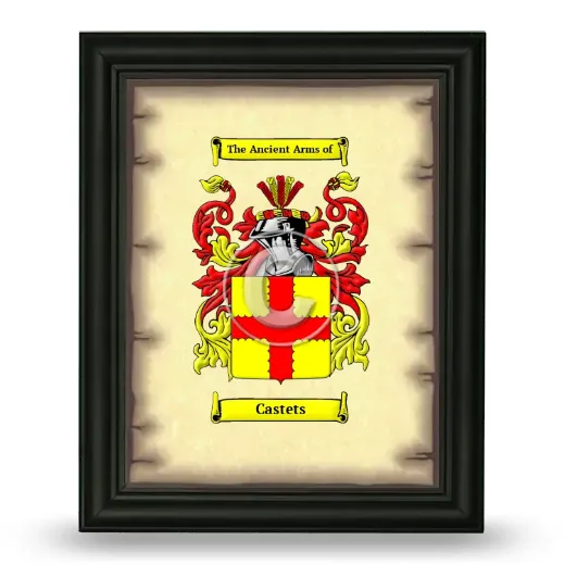 Castets Coat of Arms Framed - Black