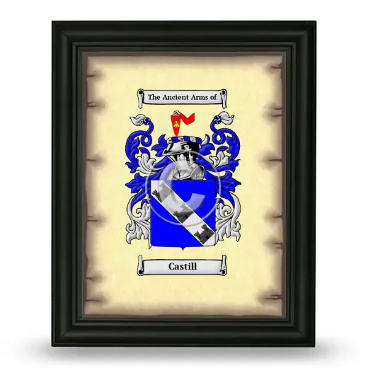 Castill Coat of Arms Framed - Black