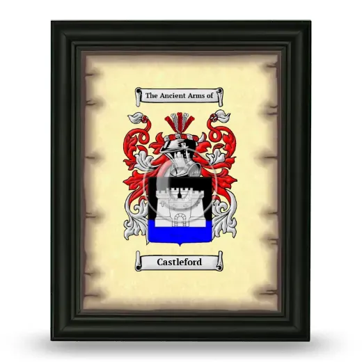Castleford Coat of Arms Framed - Black