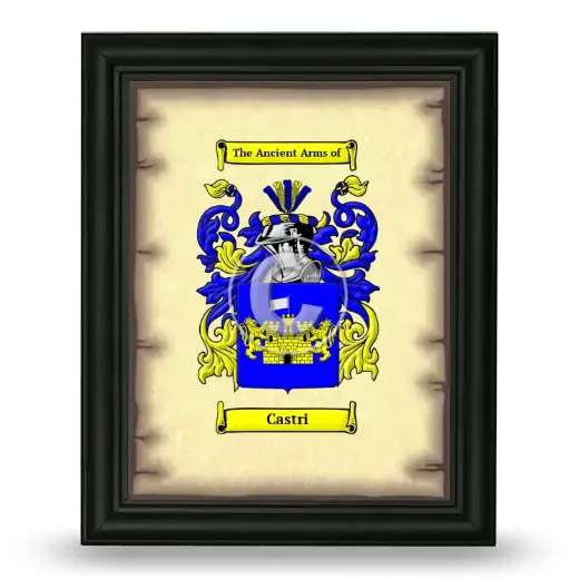 Castri Coat of Arms Framed - Black