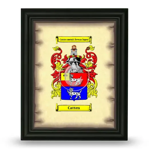 Catten Coat of Arms Framed - Black