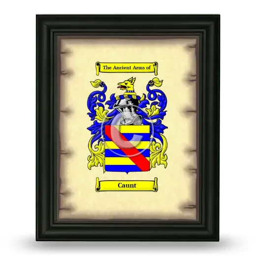 Caunt Coat of Arms Framed - Black