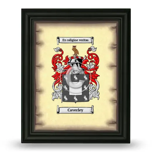 Caverley Coat of Arms Framed - Black