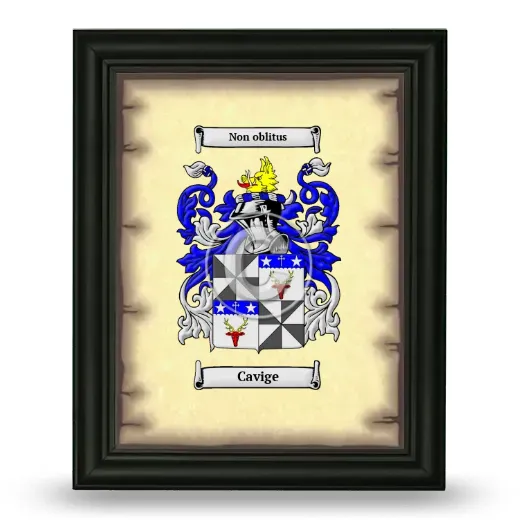 Cavige Coat of Arms Framed - Black
