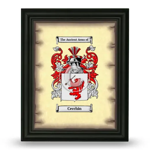 Cecchin Coat of Arms Framed - Black
