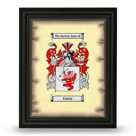 Cecco Coat of Arms Framed - Black