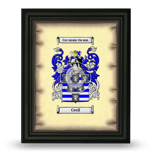 Cecil Coat of Arms Framed - Black