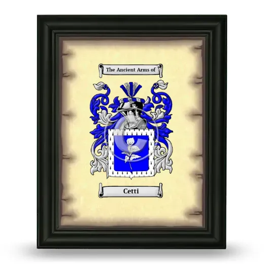 Cetti Coat of Arms Framed - Black