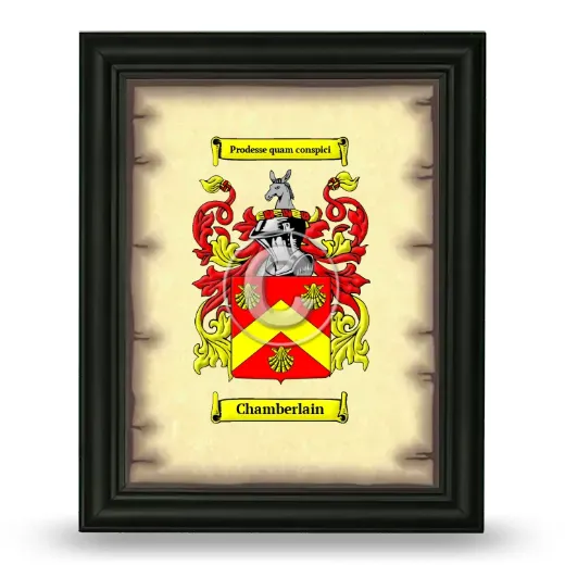 Chamberlain Coat of Arms Framed - Black