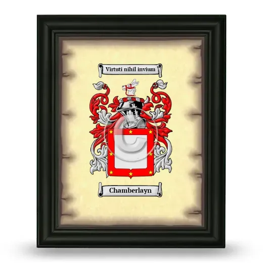 Chamberlayn Coat of Arms Framed - Black