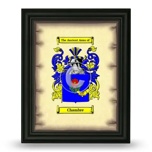 Chambre Coat of Arms Framed - Black