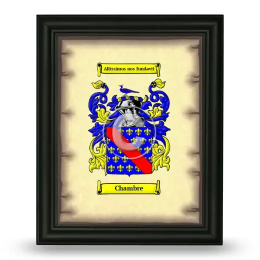 Chambre Coat of Arms Framed - Black