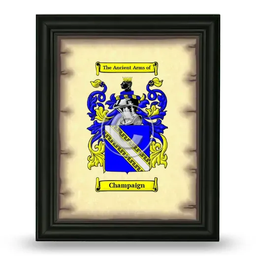 Champaign Coat of Arms Framed - Black