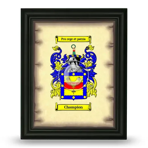 Champion Coat of Arms Framed - Black