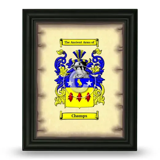 Champs Coat of Arms Framed - Black
