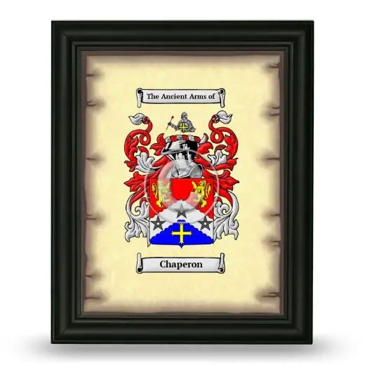 Chaperon Coat of Arms Framed - Black