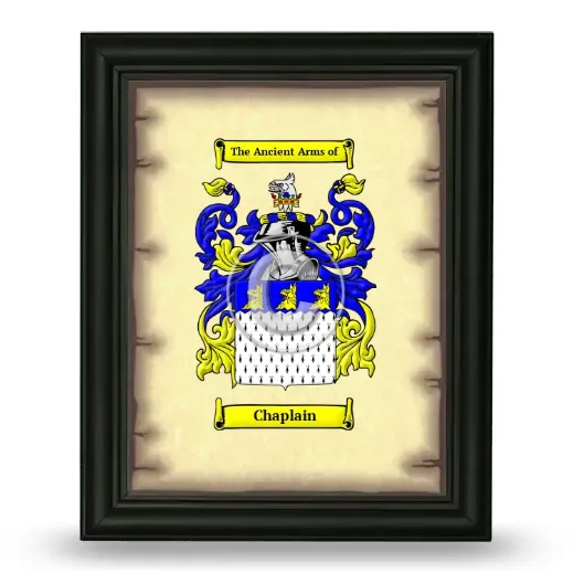 Chaplain Coat of Arms Framed - Black