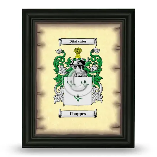 Chappes Coat of Arms Framed - Black