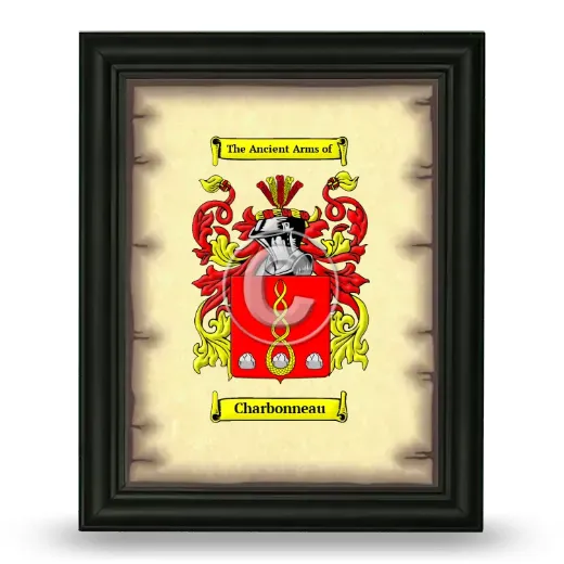 Charbonneau Coat of Arms Framed - Black
