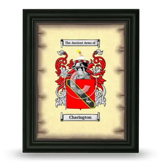 Charington Coat of Arms Framed - Black