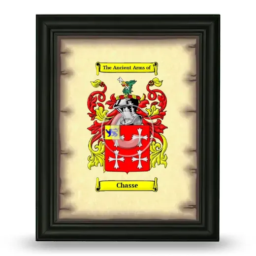 Chasse Coat of Arms Framed - Black
