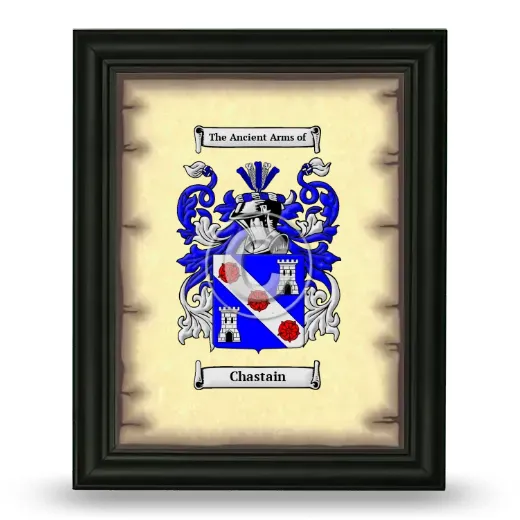 Chastain Coat of Arms Framed - Black