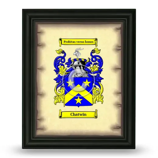 Chatwin Coat of Arms Framed - Black