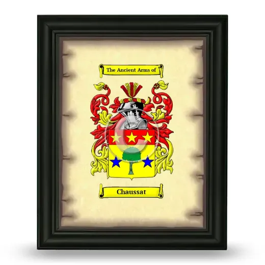 Chaussat Coat of Arms Framed - Black