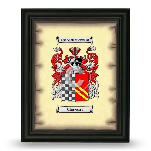 Chavarri Coat of Arms Framed - Black