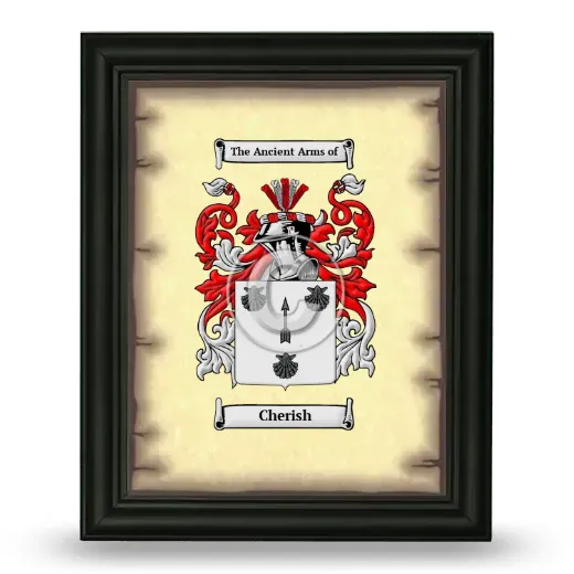 Cherish Coat of Arms Framed - Black