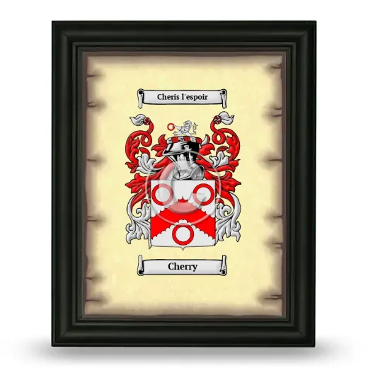 Cherry Coat of Arms Framed - Black