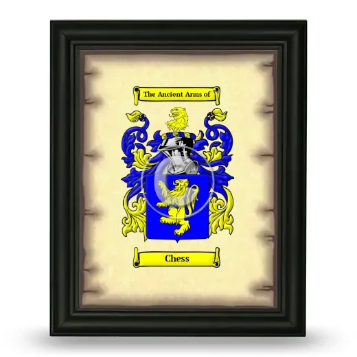 Chess Coat of Arms Framed - Black