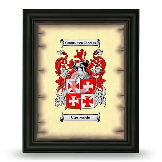 Chetwode Coat of Arms Framed - Black