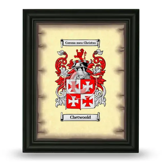 Chetwoold Coat of Arms Framed - Black