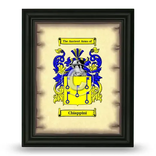 Chiappini Coat of Arms Framed - Black