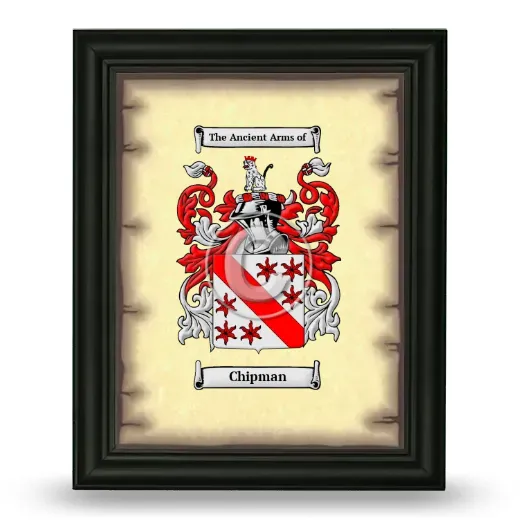 Chipman Coat of Arms Framed - Black
