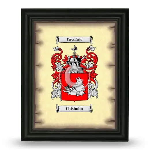 Chisholm Coat of Arms Framed - Black